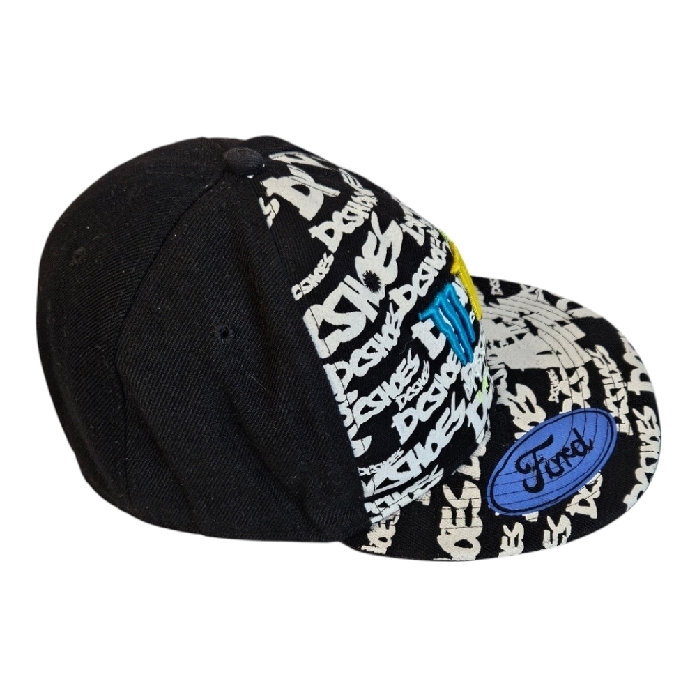 DC Shoes Monster Black and White Cap with Ford Logo - Picture 2 of 6